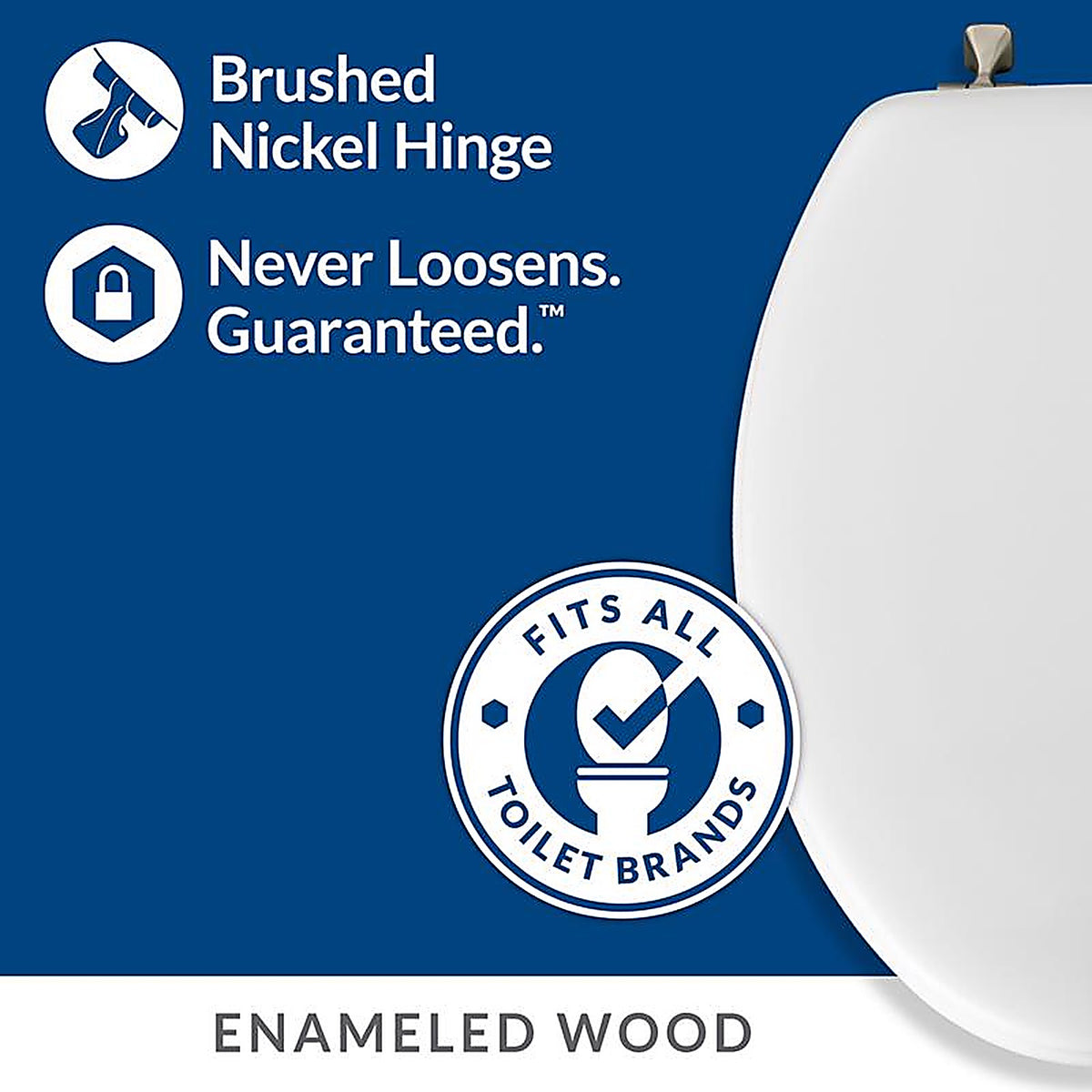 Bemis - 144BN-000 - Mayfair Elongated White Molded Wood Toilet Seat