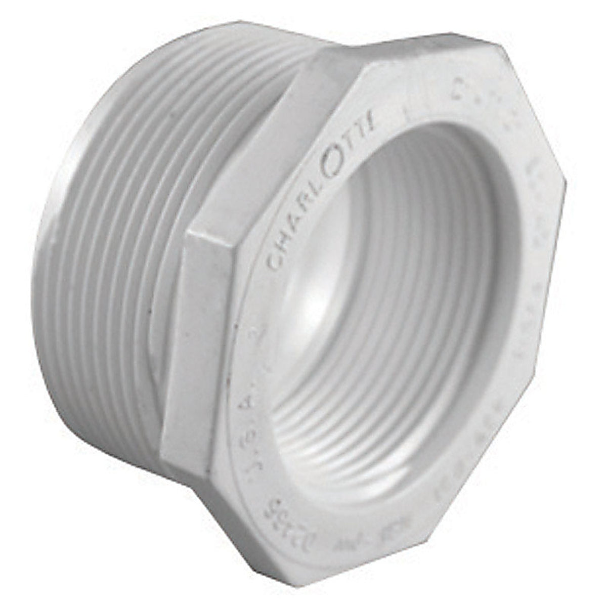 Charlotte Pipe - PVC021123800 - Schedule 40 2 in. MPT x 1-1/4 in. Dia. FPT PVC Reducing Bushing