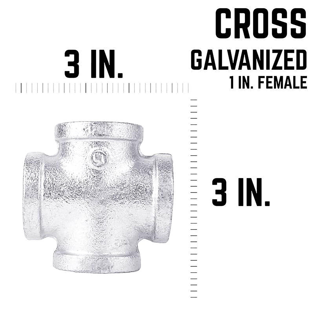 STZ Industries - 311UCR-1 - 1 in. FIP each X 1 in. D FIP Galvanized Malleable Iron Cross