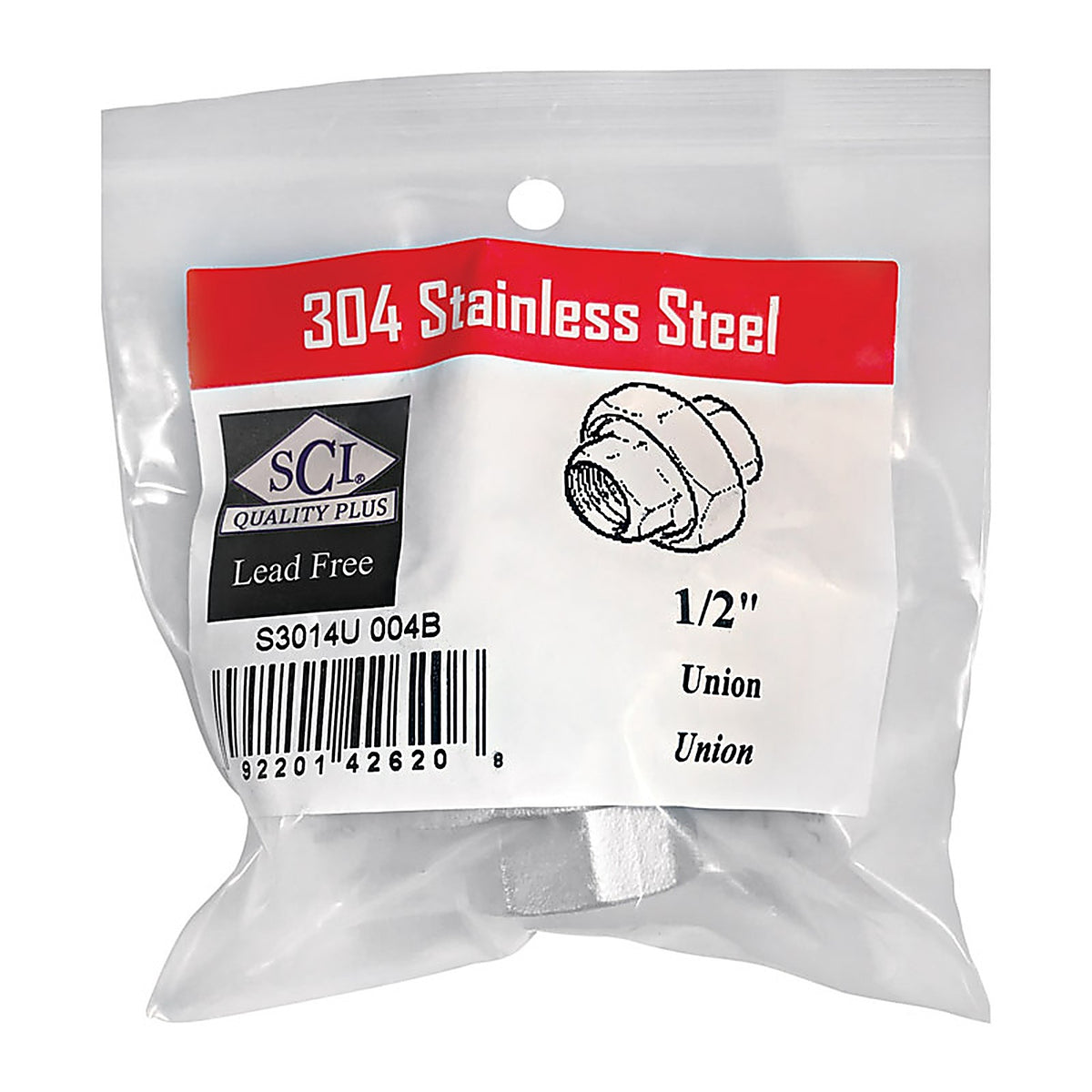 Smith-Cooper - 4638102630 - 1/2 in. FPT x 1/2 in. Dia. FPT Stainless Steel Union