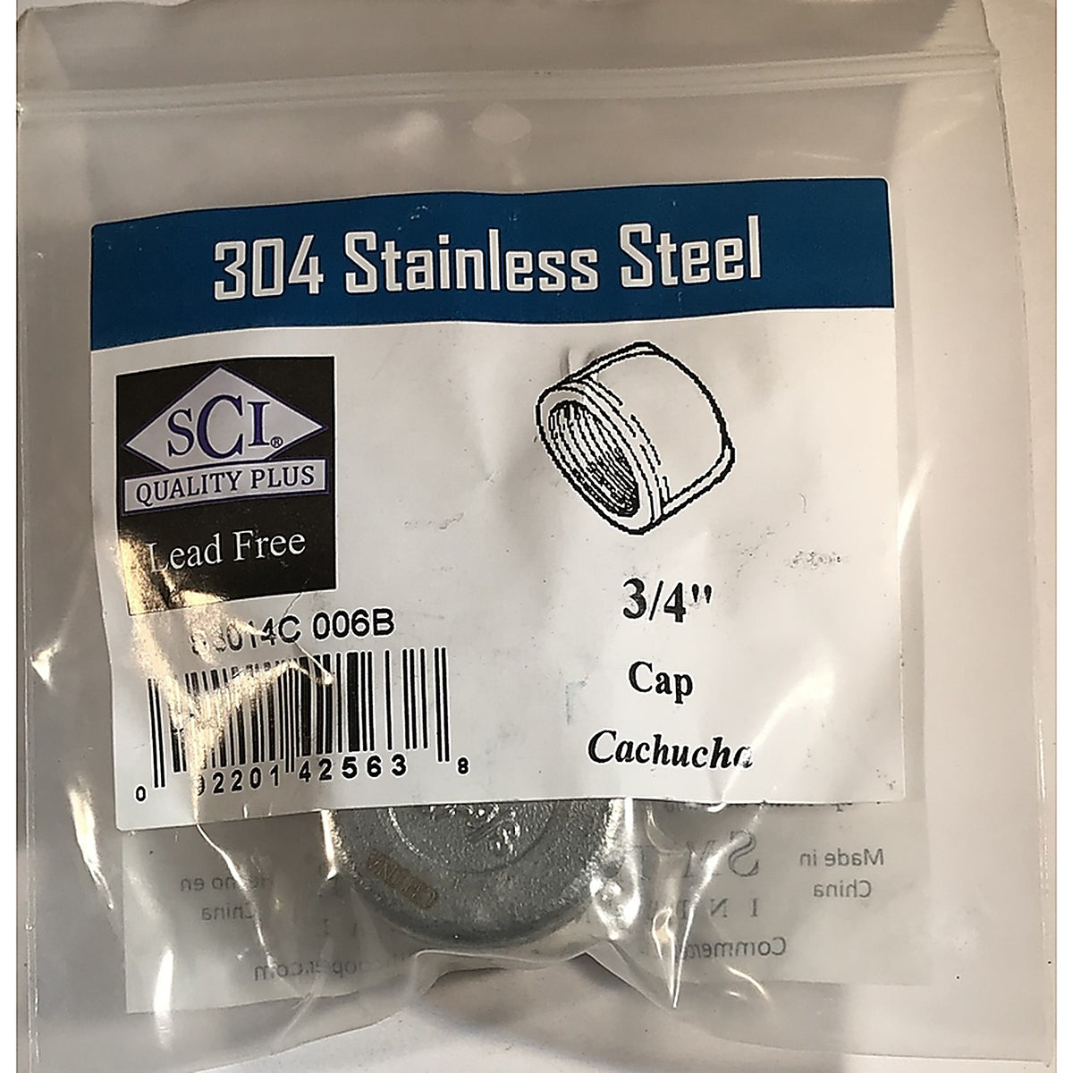 Smith-Cooper - 4638100050 - 3/4 in. FPT Stainless Steel Cap