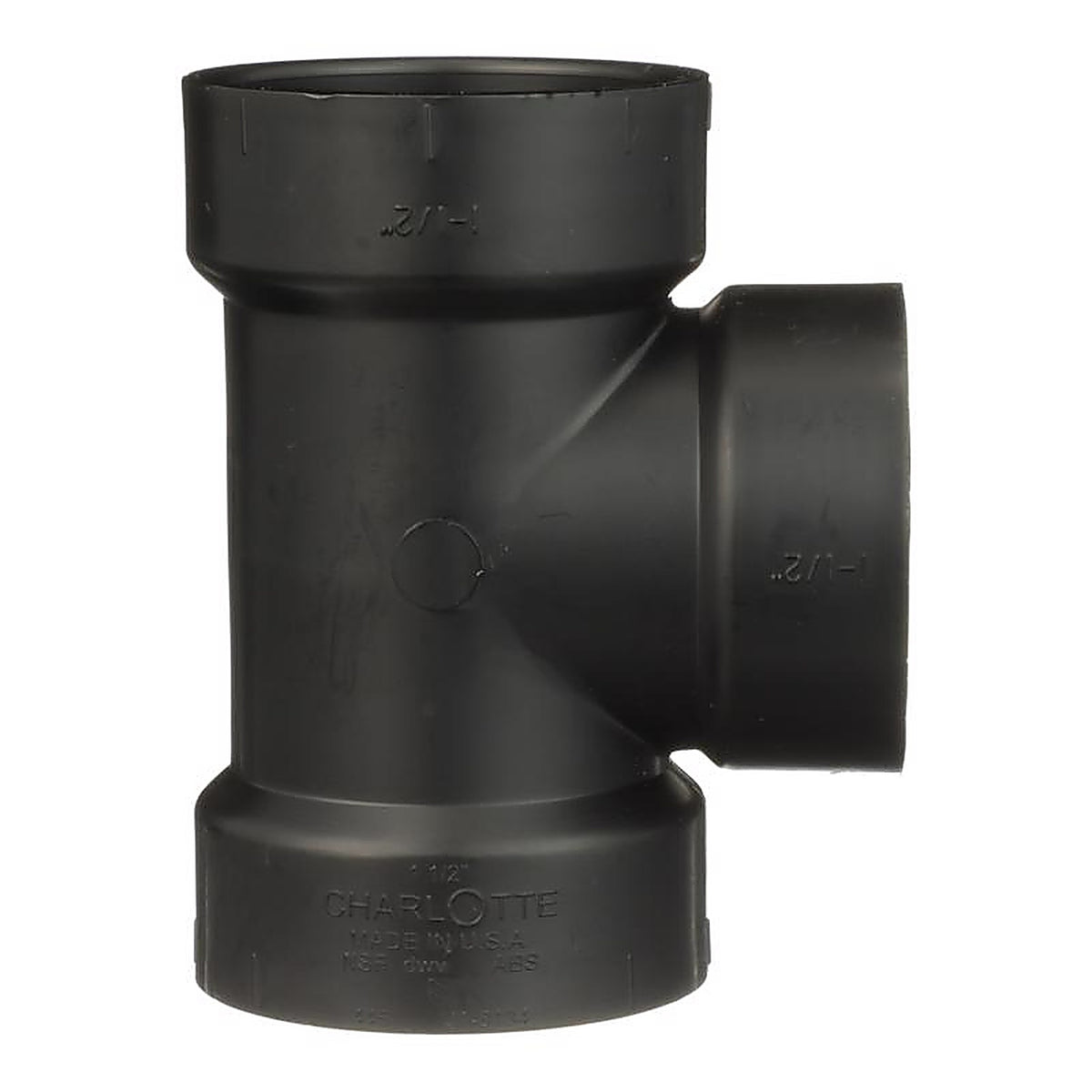 Charlotte Pipe - ABS004450600 - 1-1/2 in. Hub x 1-1/2 in. Dia. Hub ABS Flush Cleanout Tee