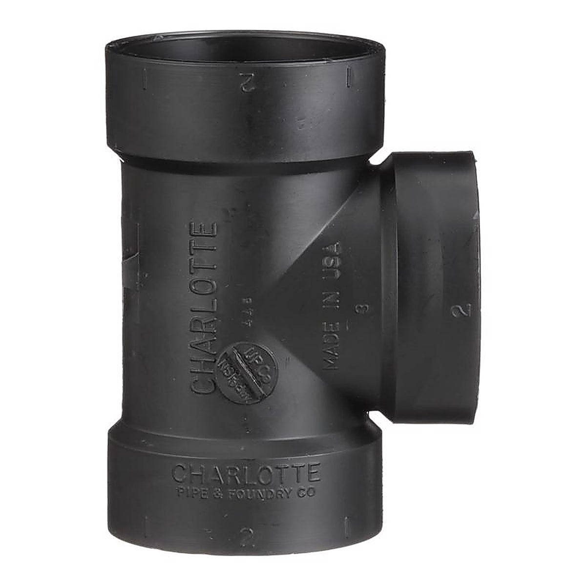 Charlotte Pipe - ABS00450800 - 2 in. Hub x 2 in. Dia. Hub ABS Flush Cleanout Tee
