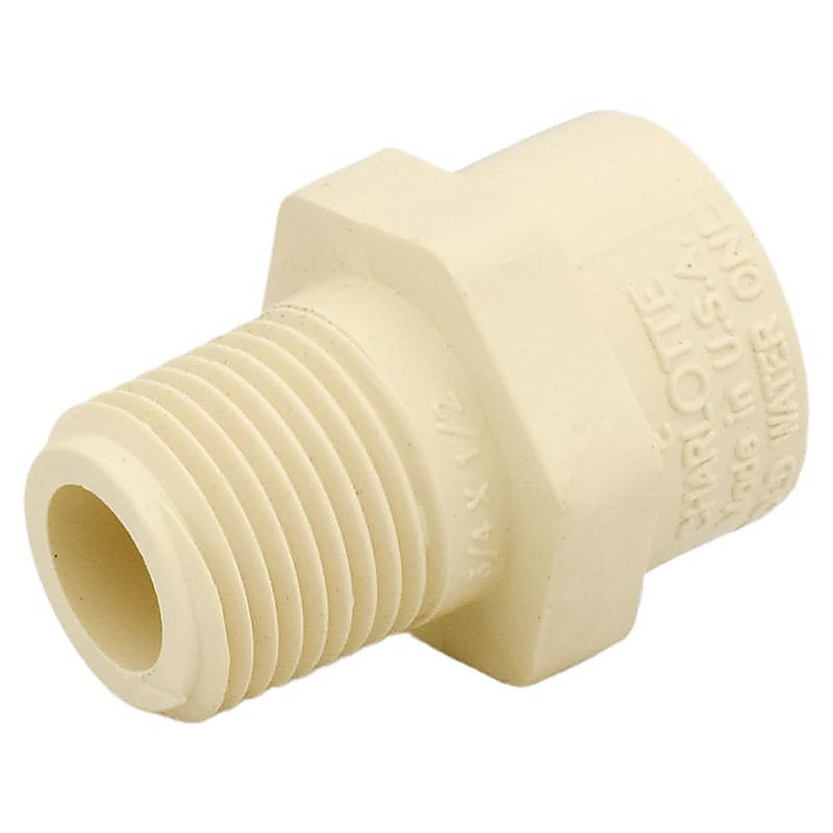 Charlotte Pipe - CTS021100600 - FlowGuard 3/4 in. Hub x 1/2 in. Dia. MPT CPVC Reducing Adapter