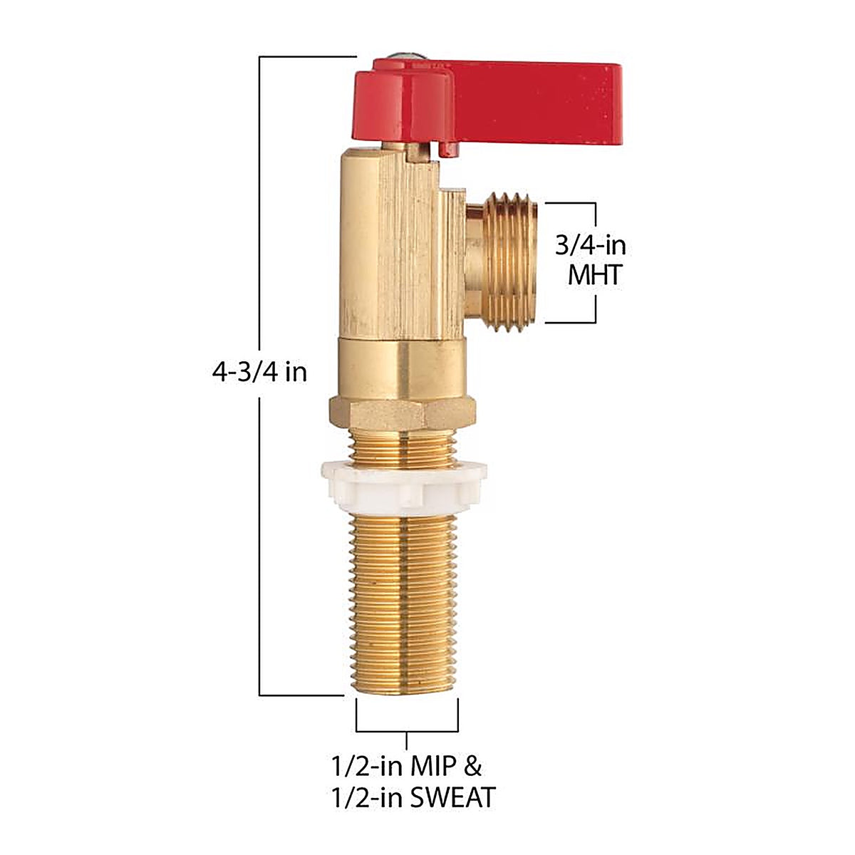 Homewerks - 10-261-H - 1/2 in. MIP X 3/4 in. MHT Brass Washing Machine Valve