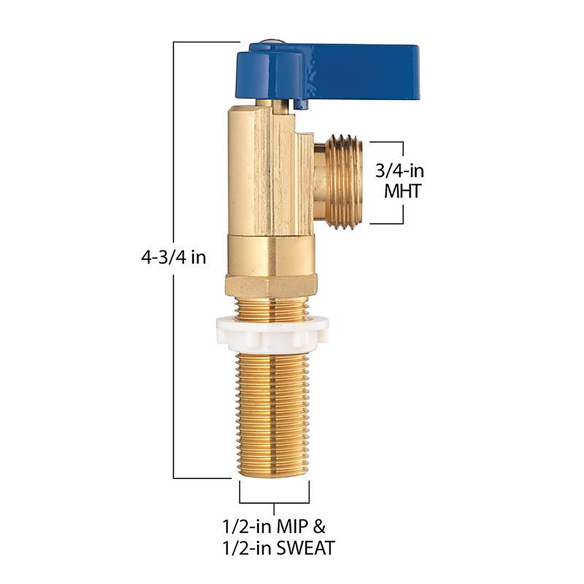 Homewerks - 10-261-C - 1/2 in. MIP X 3/4 in. MHT Brass Washing Machine Valve