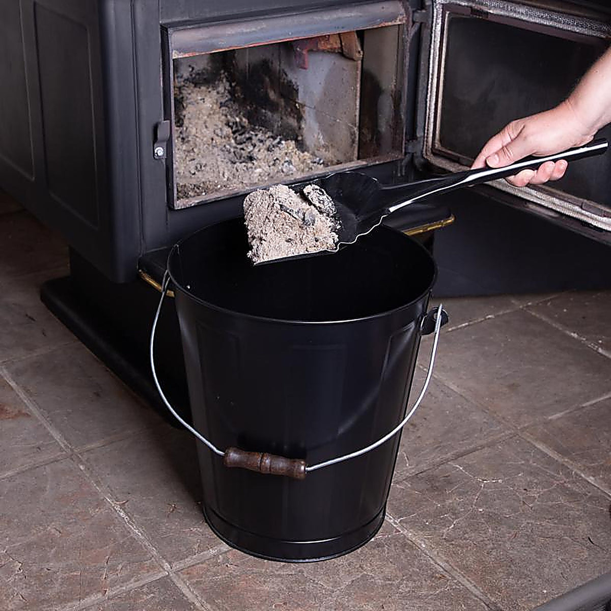 Imperial - LT0160 - Black Powder Coated Steel Ash Container and Shovel Set