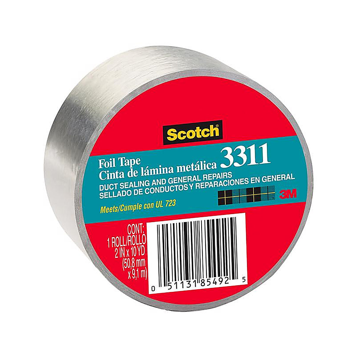 3M - 3311-10A - Scotch 2 in. W X 10 yd L Silver Foil Tape
