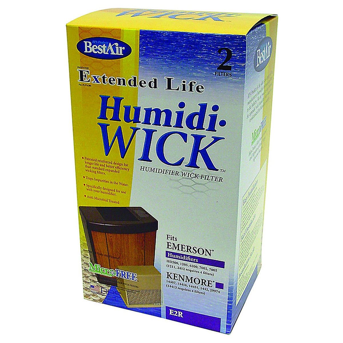 BestAir - E2R - Humidifier Wick 2 pk For Fits for Essickair, Emerson and Moistair