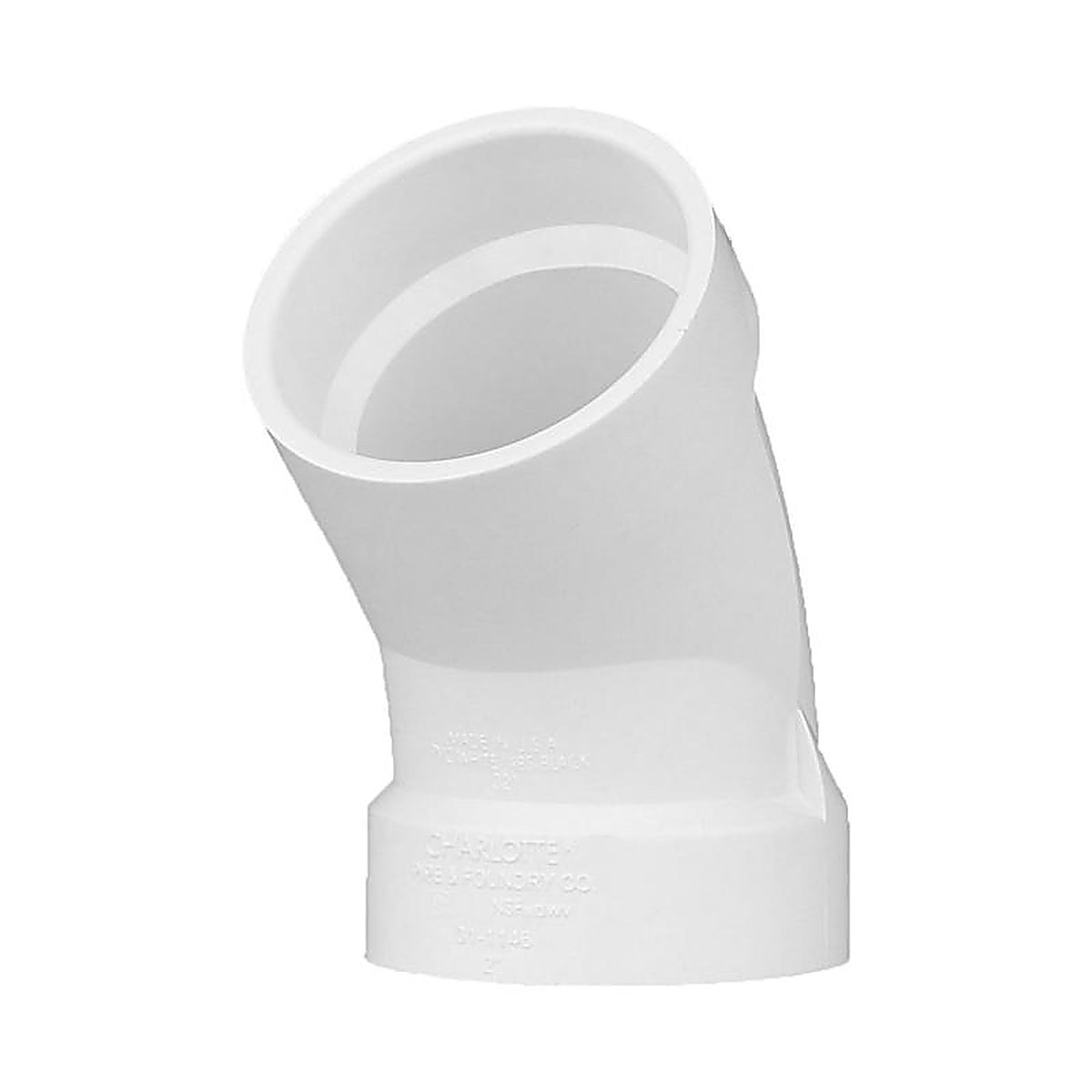 Charlotte Pipe - PVC003211000 - Schedule 40 2 in. Hub x 2 in. Dia. Hub PVC 45 Degree Elbow