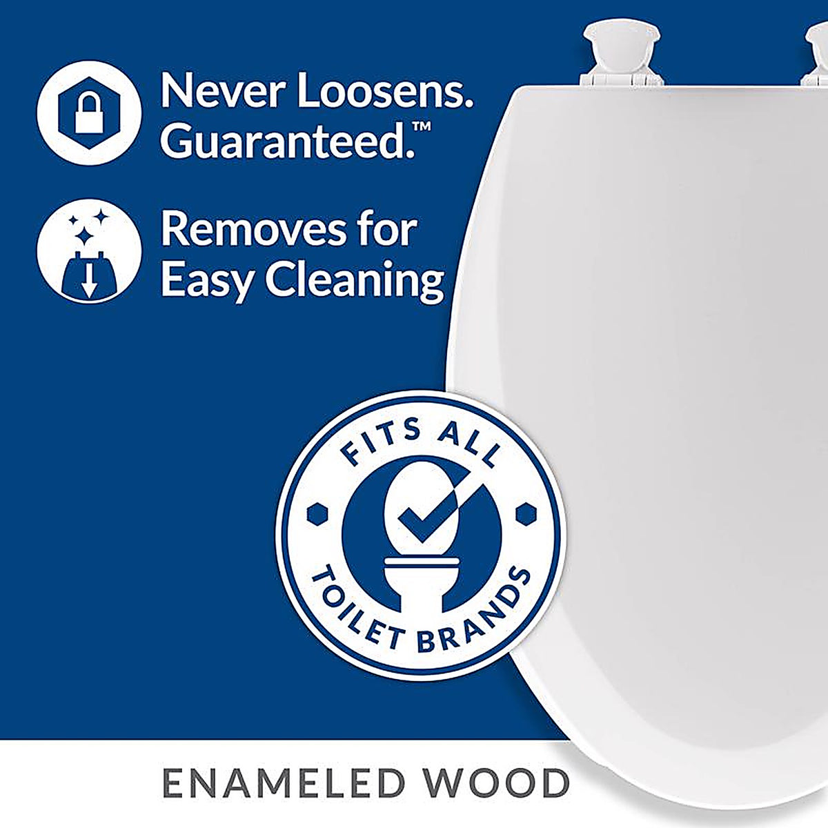 Bemis - 440-000 - Round White Enameled Wood Toilet Seat