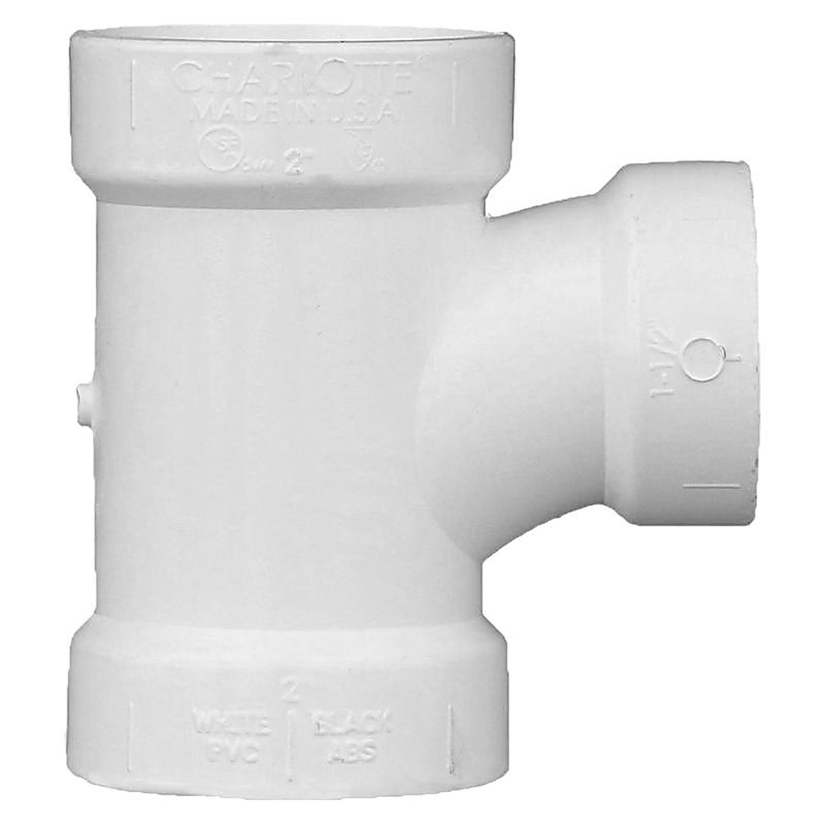 Charlotte Pipe - PVC004011000 - Schedule 40 2 in. Hub x 2 in. Dia. Hub PVC Sanitary Tee
