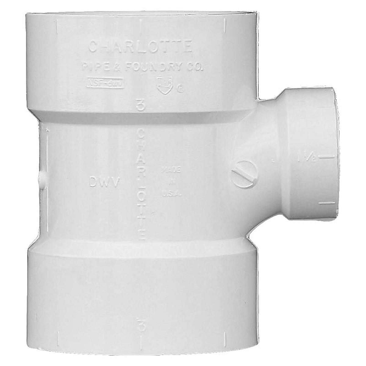 Charlotte Pipe - PVC004011200 - Schedule 40 3 in. Hub x 3 in. Dia. Hub PVC Sanitary Tee