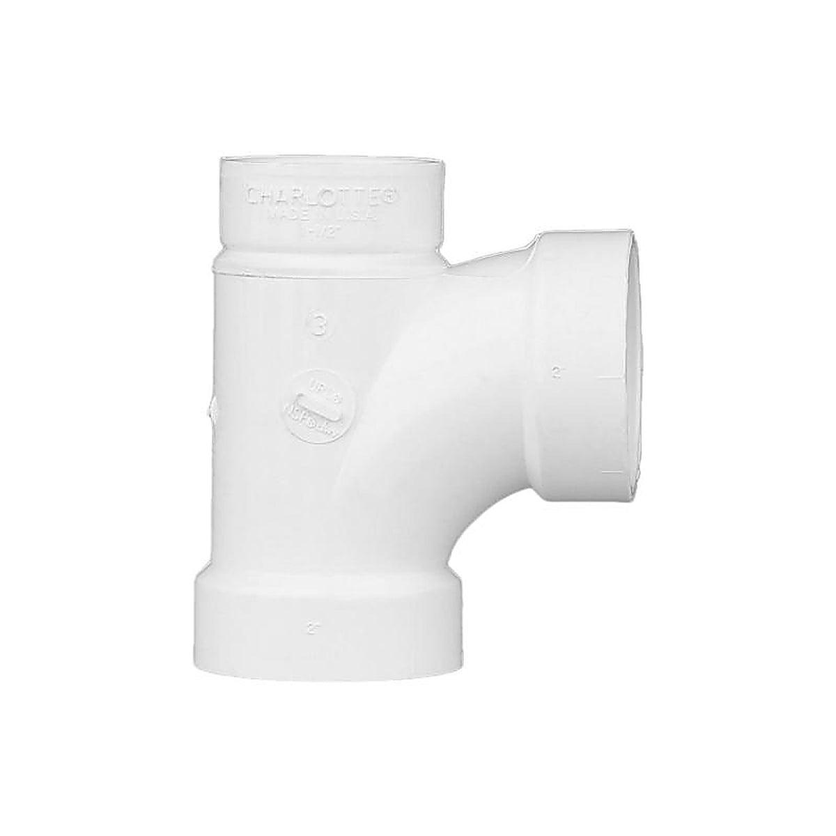 Charlotte Pipe - PVC004010800 - Schedule 40 2 in. Hub x 1-1/2 in. Dia. Spigot PVC Sanitary Tee