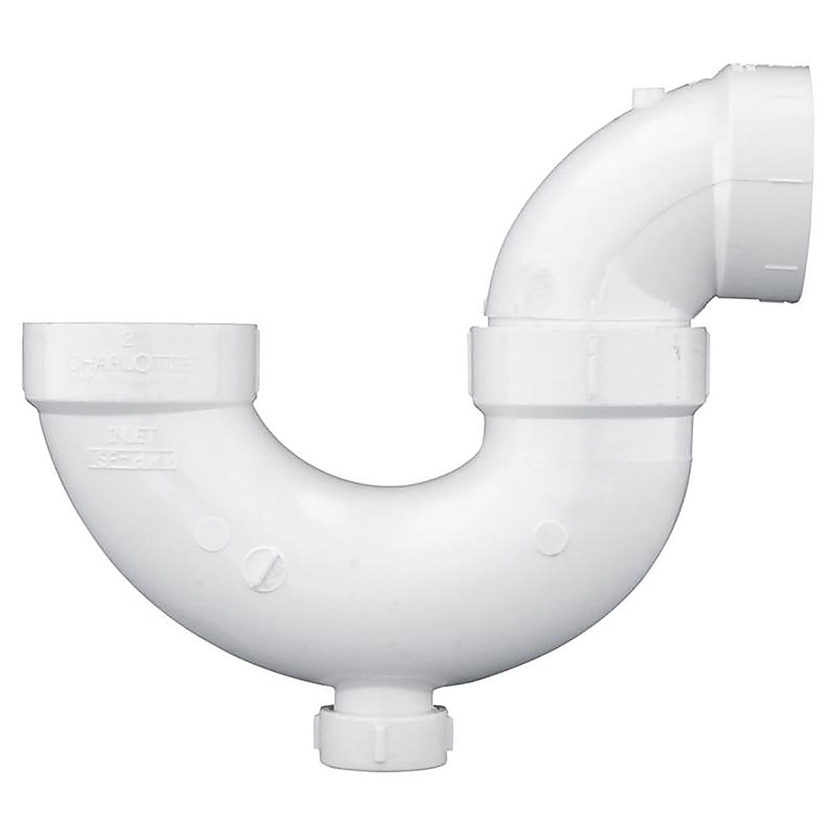 Charlotte Pipe - PVC00707X0600 - Schedule 40 1-1/2 in. Hub x 1-1/2 in. Dia. Hub PVC P-Trap with Clean Out