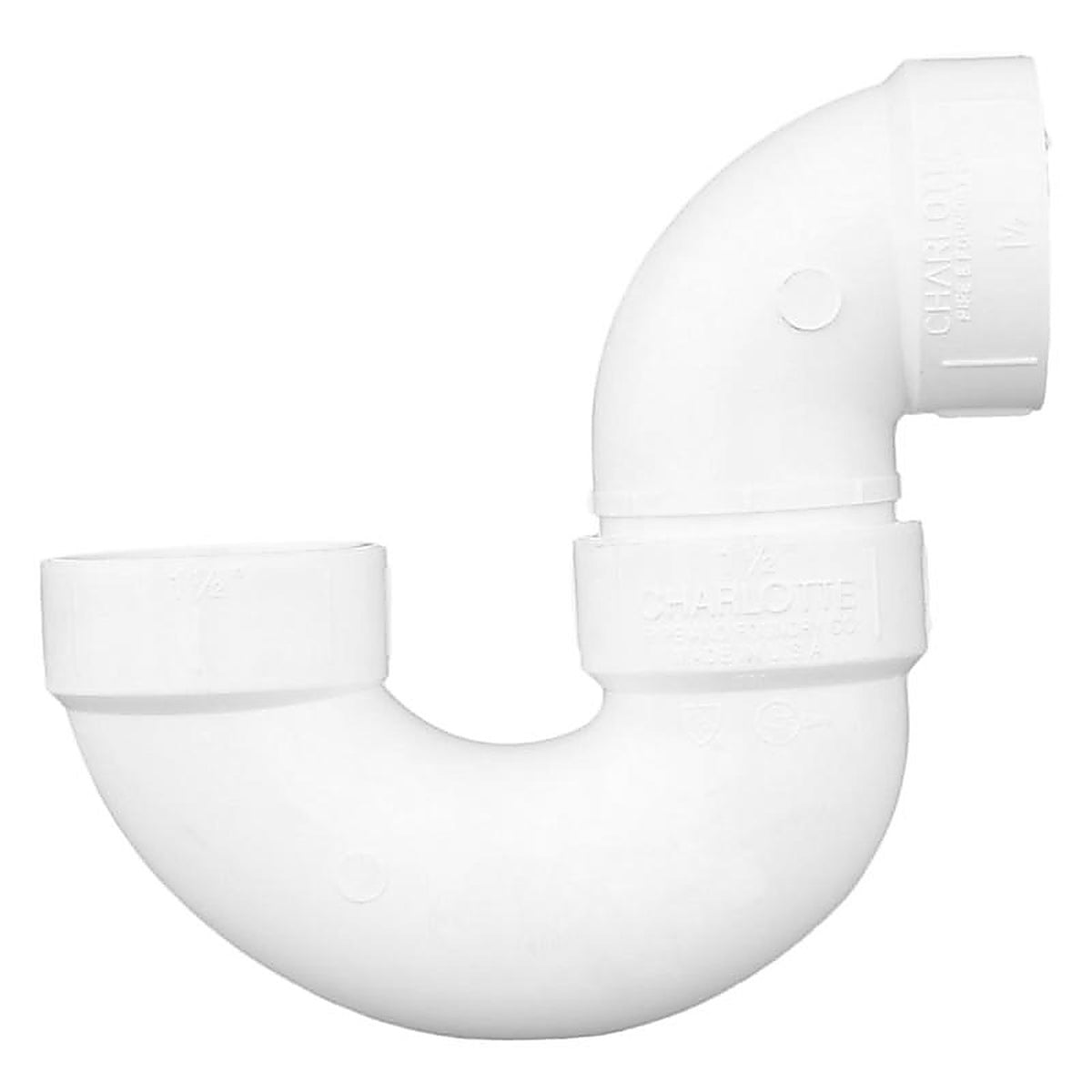 Charlotte Pipe - PVC00706X0600 - Schedule 40 1-1/2 in. Hub x 1-1/2 in. Dia. Hub PVC P-Trap