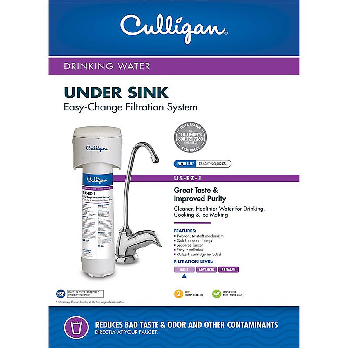 Culligan - US-EZ-1 - Under Sink Water Filtration System
