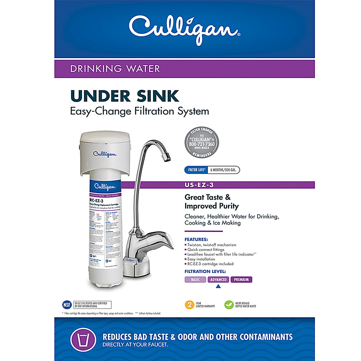 Culligan - US-EZ-3 - Under Sink Water Filtration System