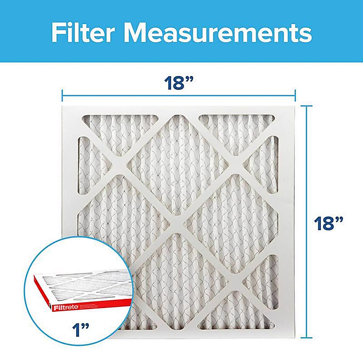 3M - 9817-4 - Filtrete 18 in. W X 18 in. H X 1 in. D 11 MERV Pleated Air Filter 1 pk