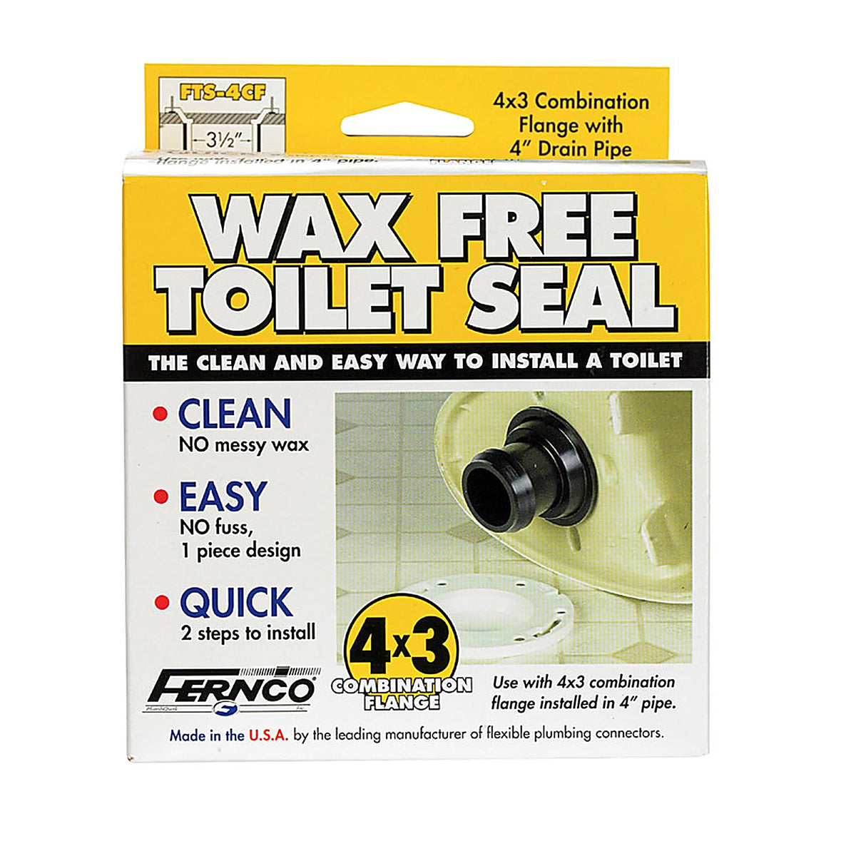 Fernco - FTS-4CF - Toilet Seal PVC 4 in X3 in