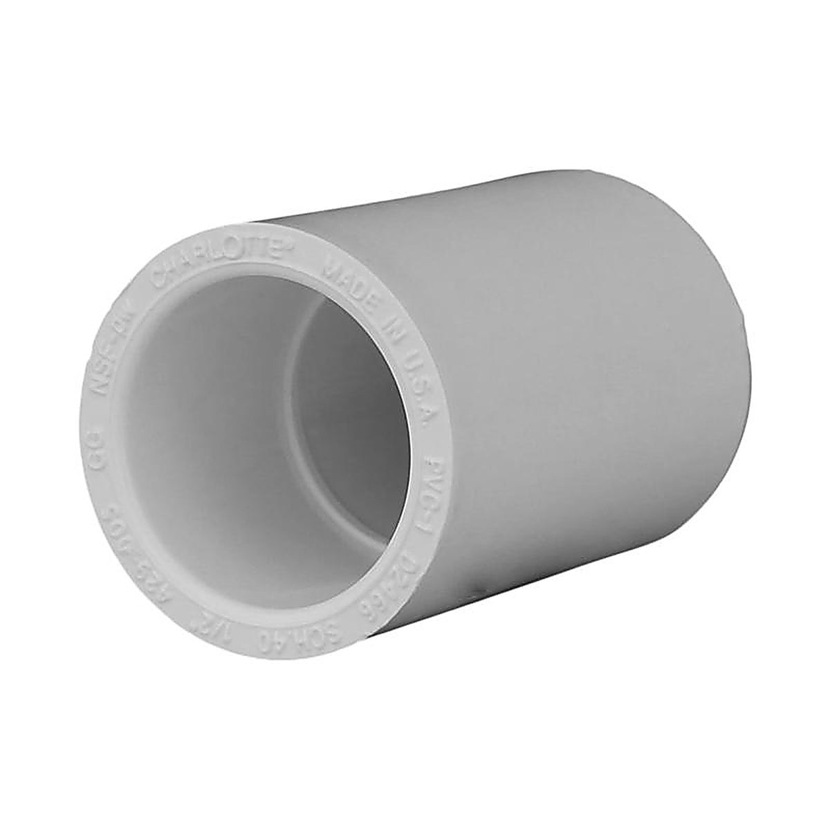 Charlotte Pipe - PVC021000600 - Schedule 40 1/2 in. Slip x 1/2 in. Dia. Slip PVC Coupling