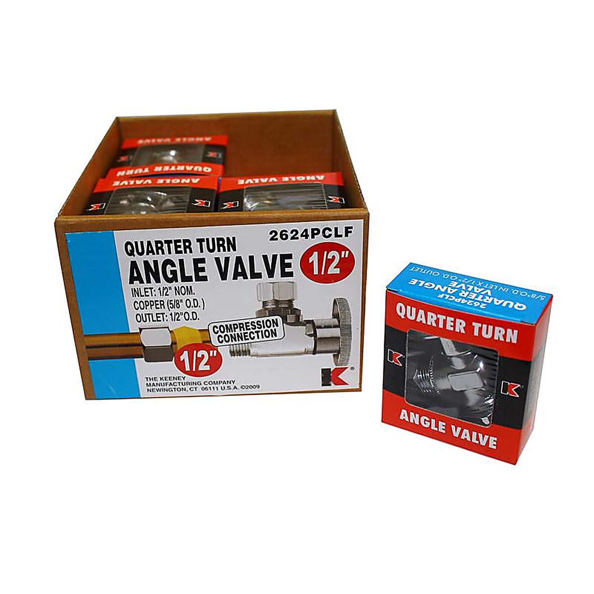 Keeney - 2624PCLF - 5/8 in. Compression in. X 1/2 in. Compression Brass Angle Valve