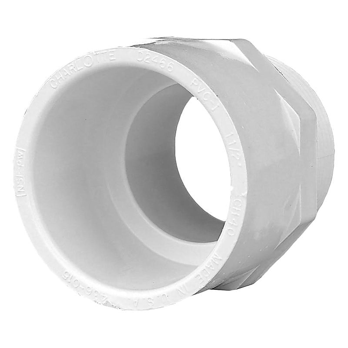 Charlotte Pipe - PVC021091400 - Schedule 40 1-1/2 in. Slip x 1-1/2 in. Dia. MPT PVC Adapter