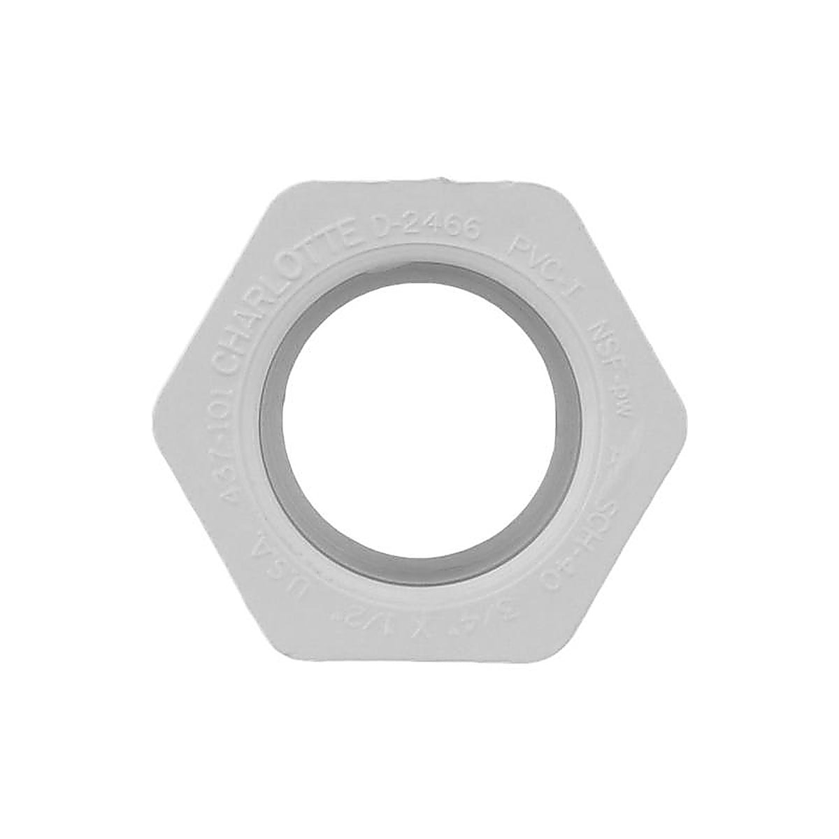 Charlotte Pipe - PVC021070600 - Schedule 40 3/4 in. Spigot x 1/2 in. Dia. Slip PVC Reducing Bushing