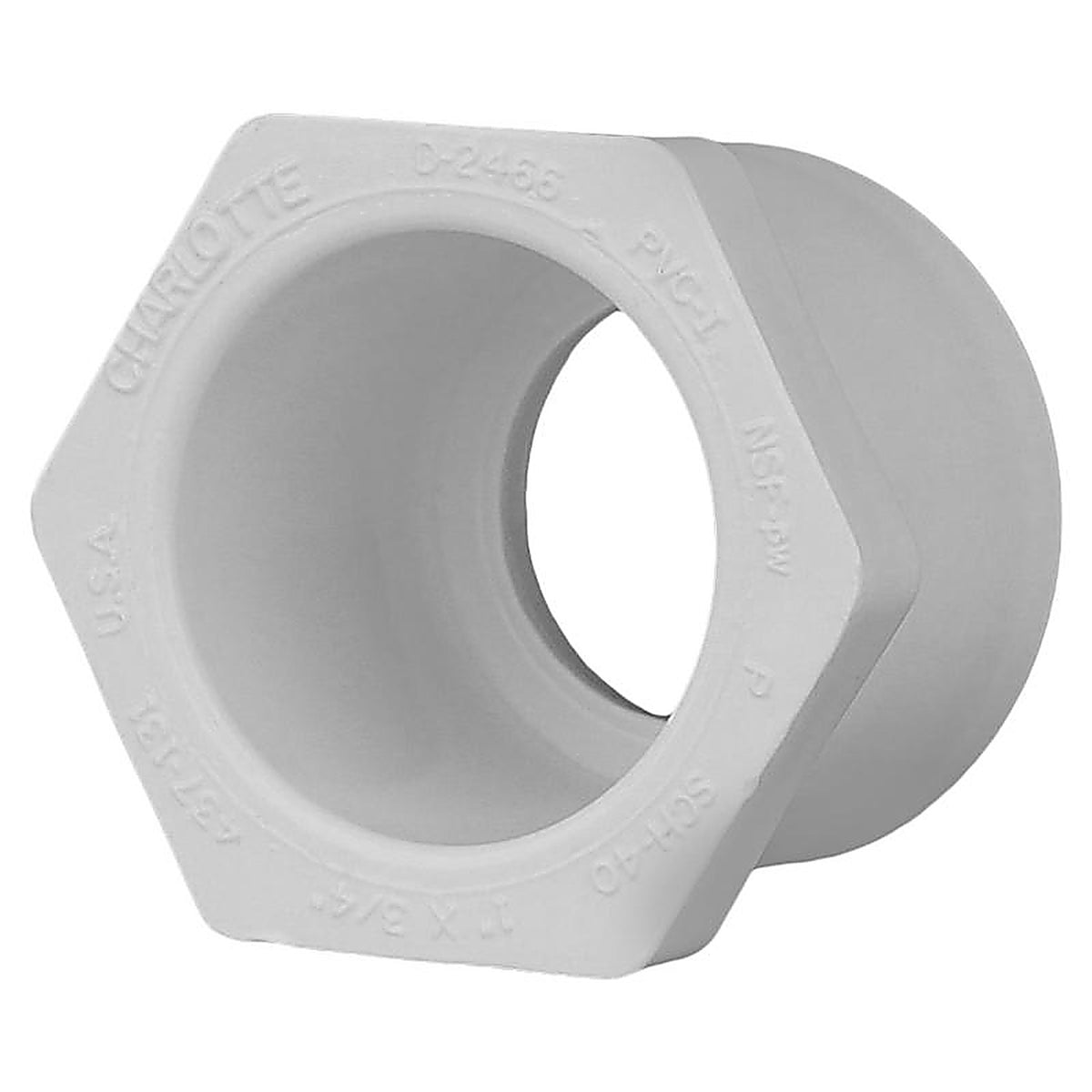 Charlotte Pipe - PVC021070800 - Schedule 40 1 in. Slip x 3/4 in. Dia. Slip PVC Reducing Bushing