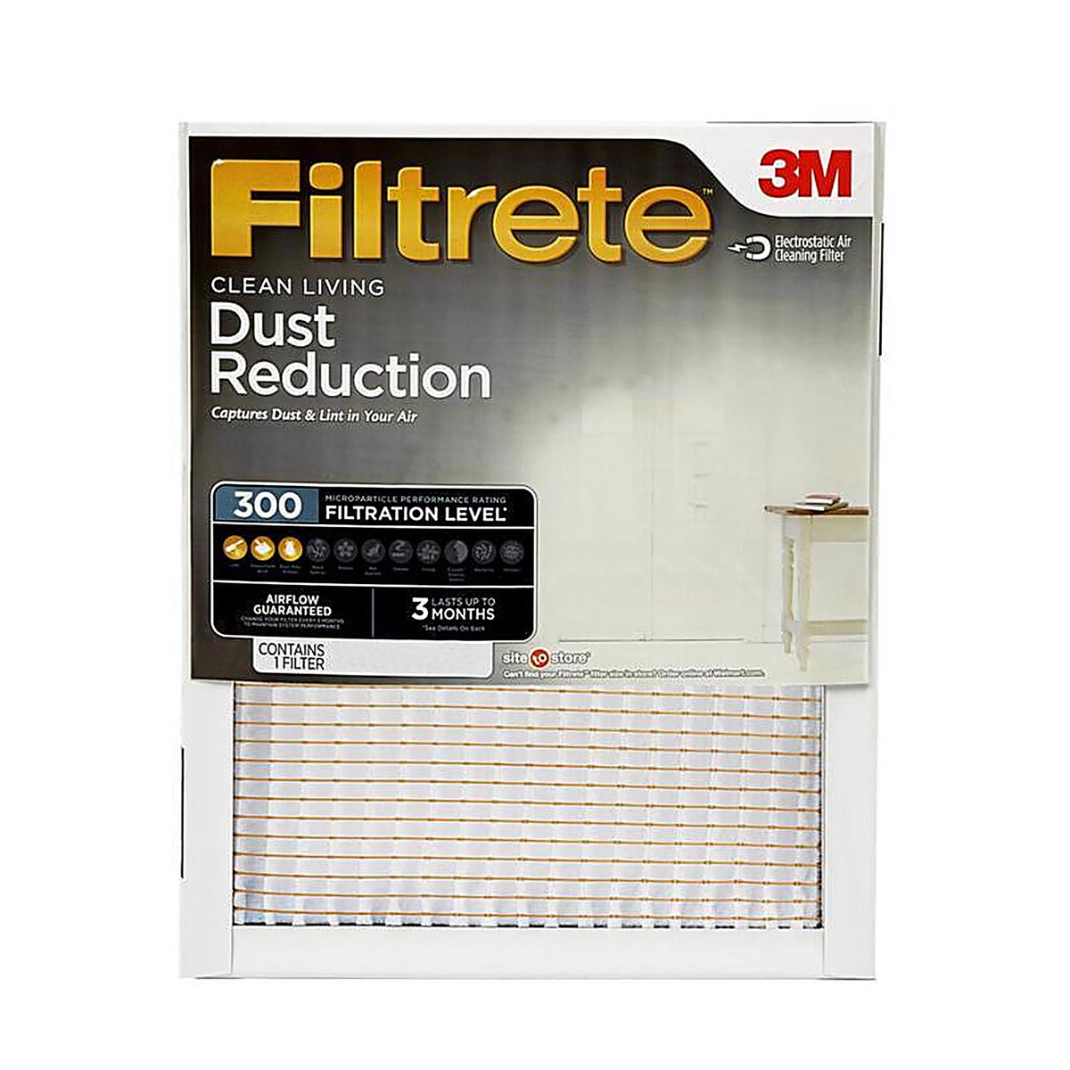 3M - 326-4 - Filtrete 20 in. W X 24 in. H X 1 in. D 5 MERV Pleated Filter Dust 1 pk