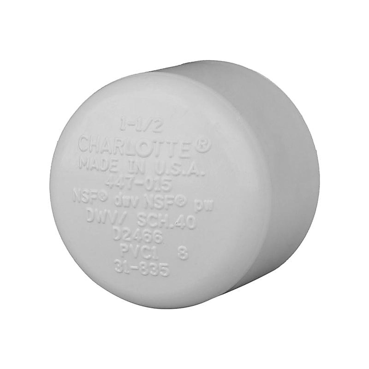 Charlotte Pipe - PVC021161400 - Schedule 40 1-1/2 in. Slip PVC Cap