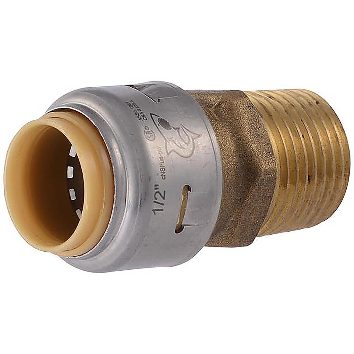 SharkBite - U120LFA - 1/2 in. Push x 1/2 in. Dia. MPT Brass Connector