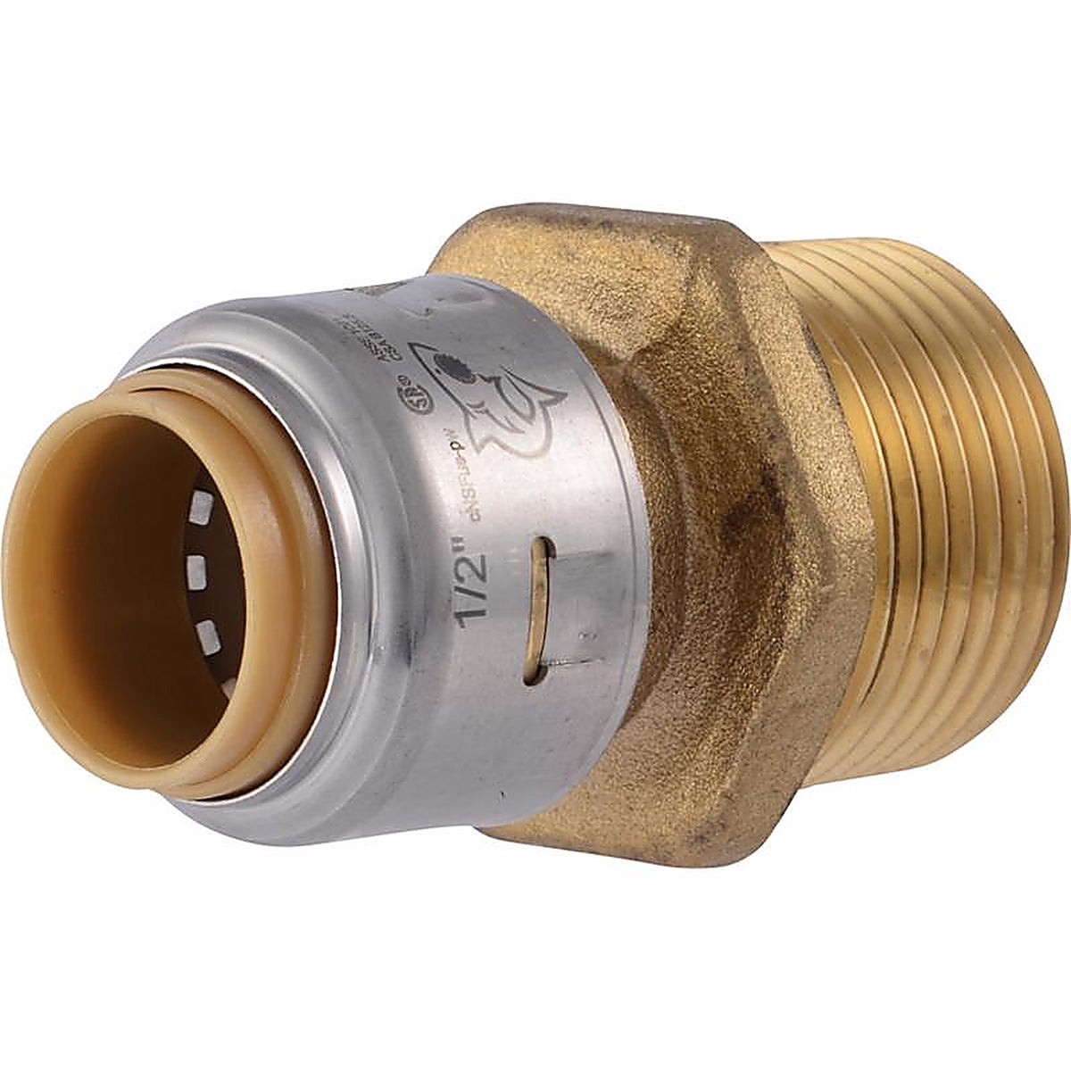SharkBite - U116LFA - 1/2 in. Push x 3/4 in. Dia. MPT Brass Connector
