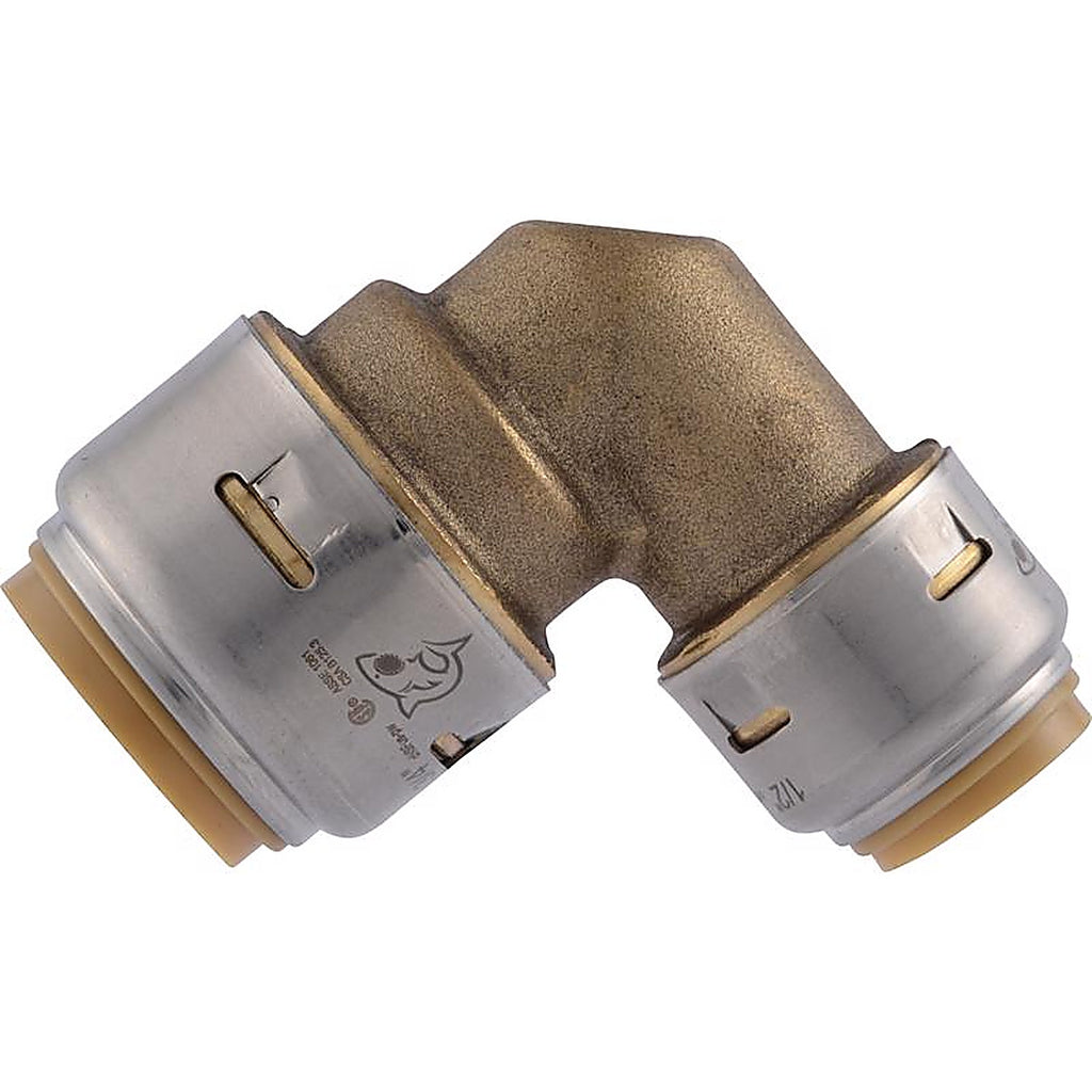 SharkBite - U274LFA - 3/4 in. Push x 1/2 in. Dia. Push Brass Reducing Elbow
