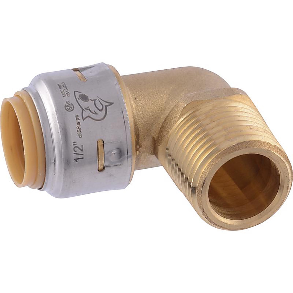 SharkBite - U280LFA - 1/2 in. Push x 1/2 in. Dia. MPT Brass Elbow