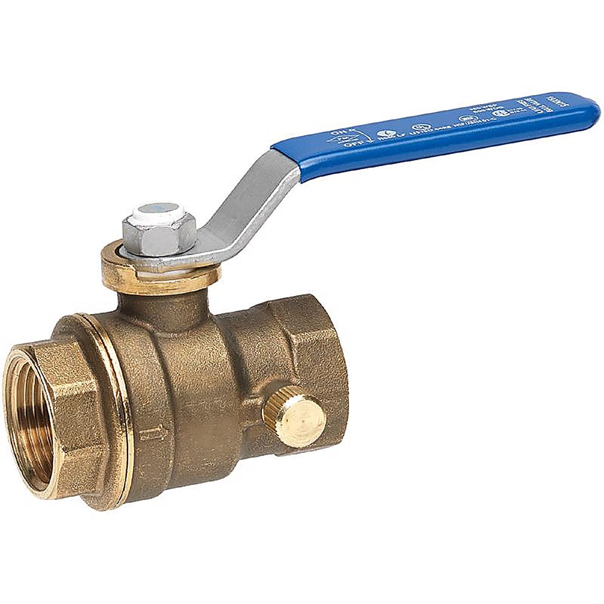 Homewerks - 119-2-12 - 1/2 in. Brass FIP Ball Valve with Drain Full Port