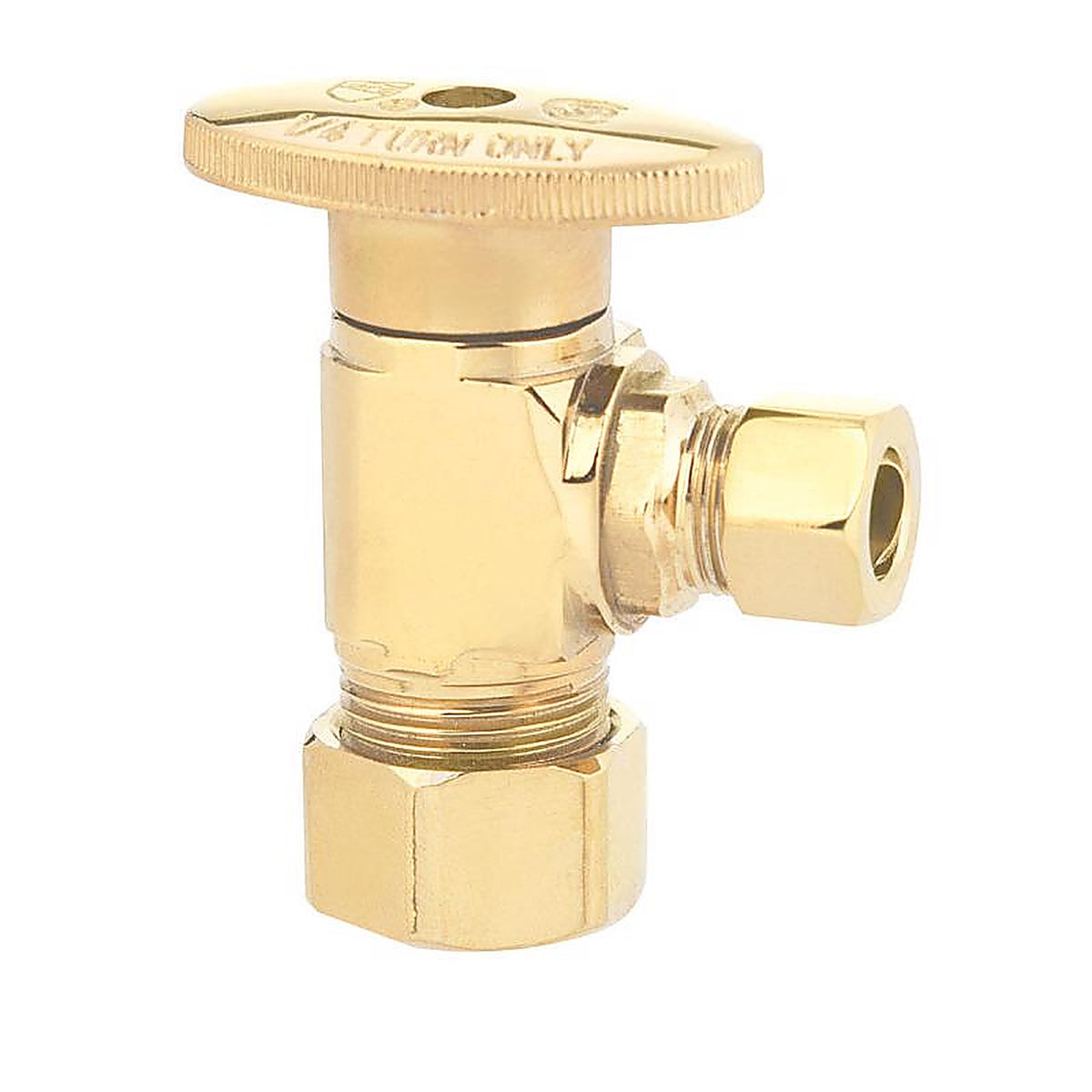 Keeney - K2048APBLF - 1/2 in. FIP in. X 3/8 in. Compression Brass Shut-Off Valve