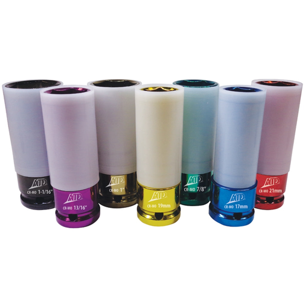 ATD - 4357 - 7 Pc. SAE/Metric Protective Impact Socket Set