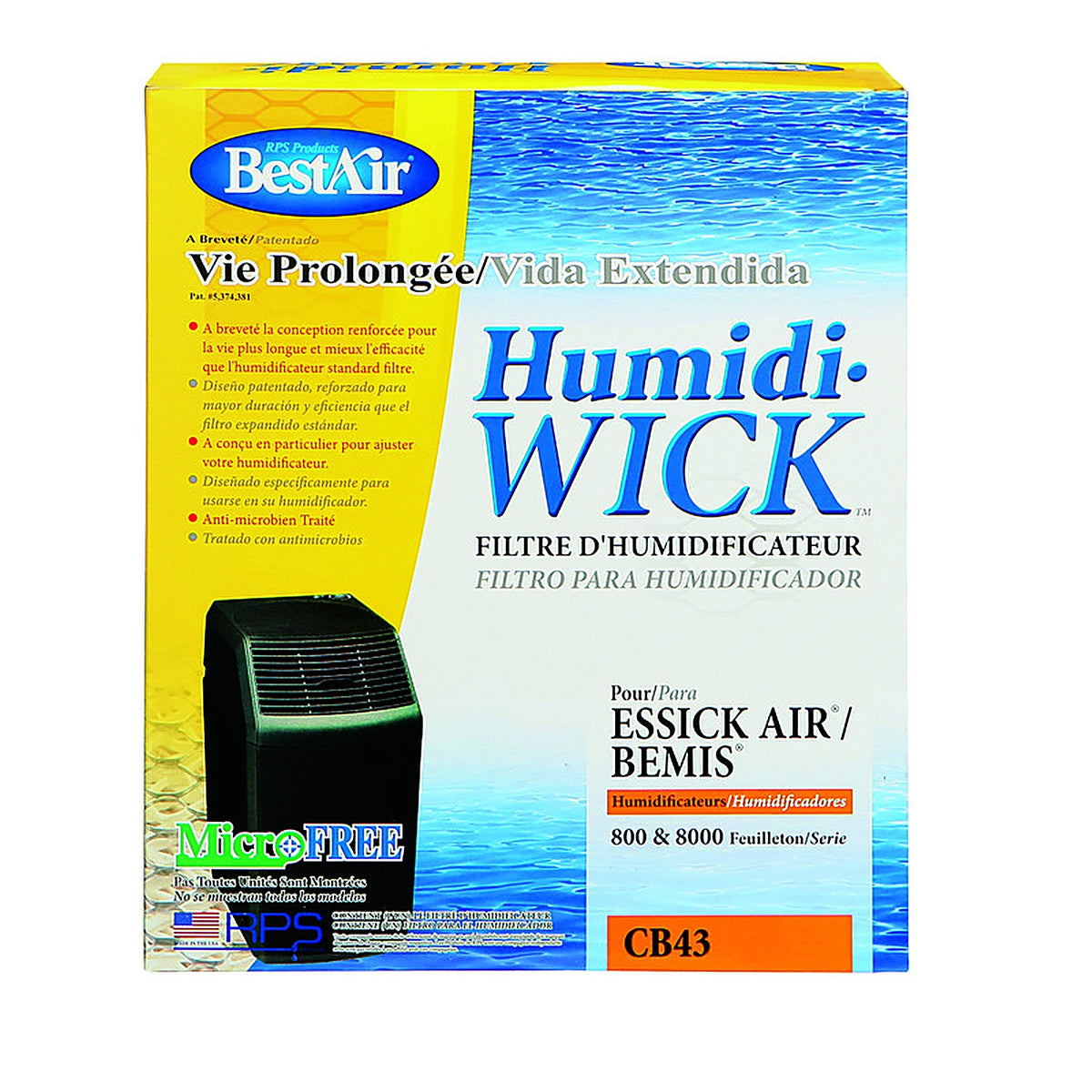 BestAir - CB43 - Humidifier Wick 1 pk For Fits for Essickair, Bemis and Aircare