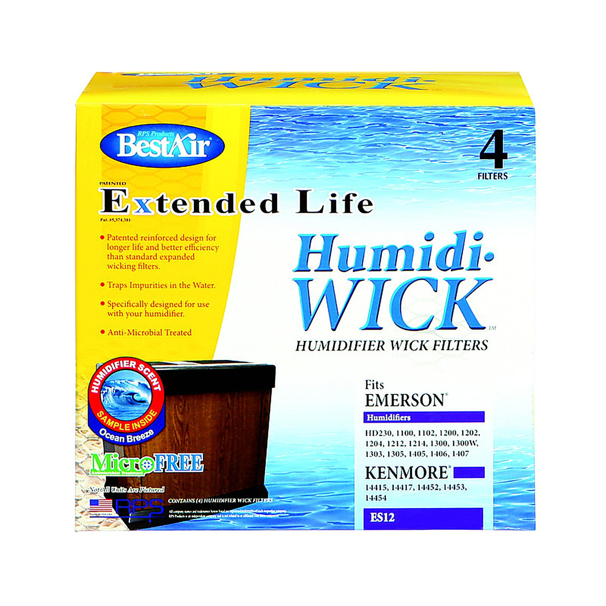 BestAir - ES12-2 - Humidifier Filter 4 pk