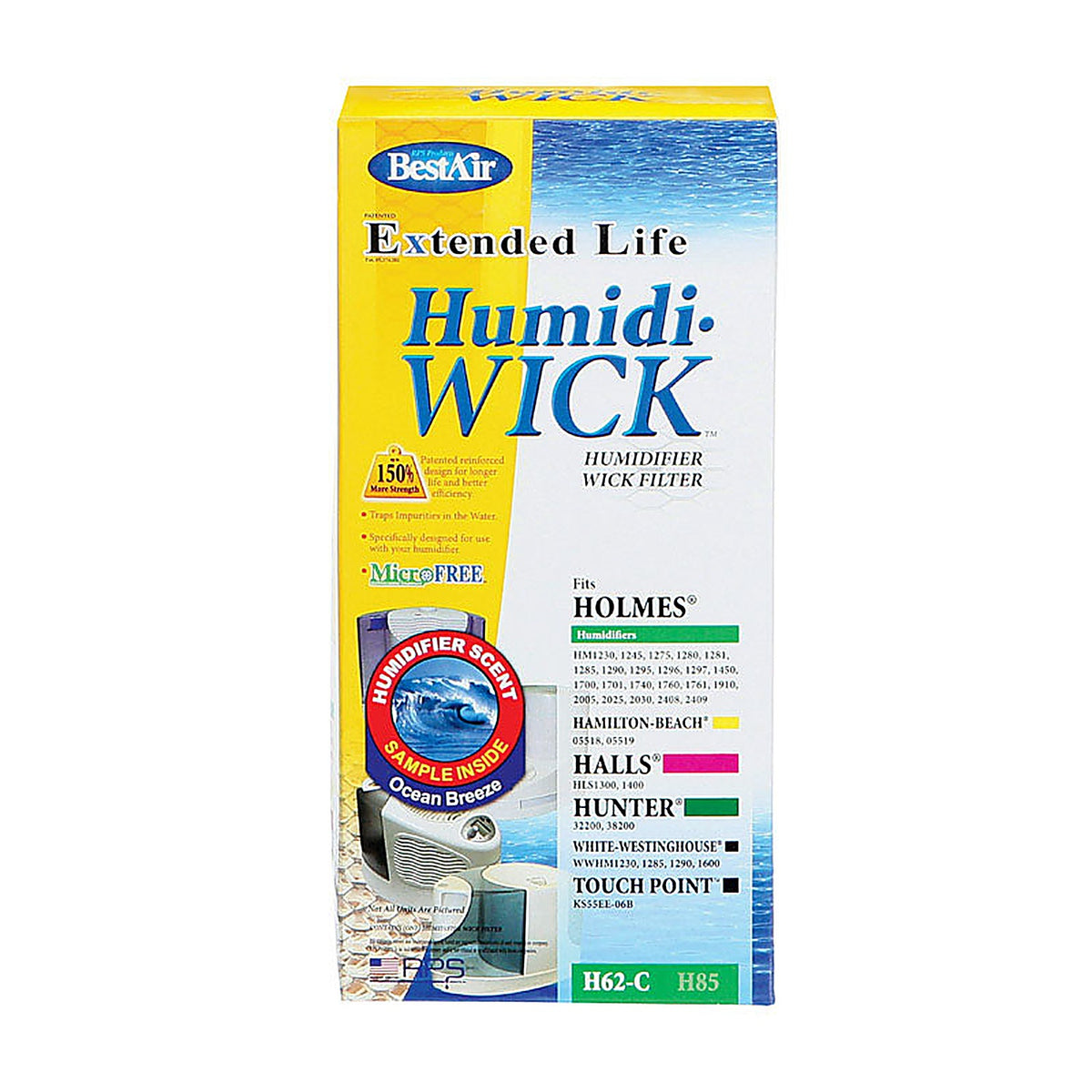 BestAir - H62-PDQ-4 - Humidifier Wick 1 pk