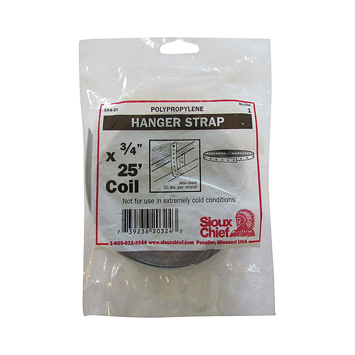 Sioux Chief - 554-25 - 3/4 in. 25 Gray Polypropylene Pipe Hanger Strap