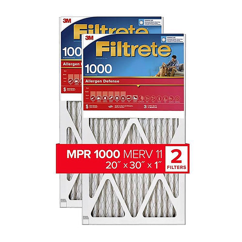 3M - 9822-2PK-HDW - Filtrete 20 in. W x 30 in. H x 1 in. D 11 MERV Pleated Air Filter