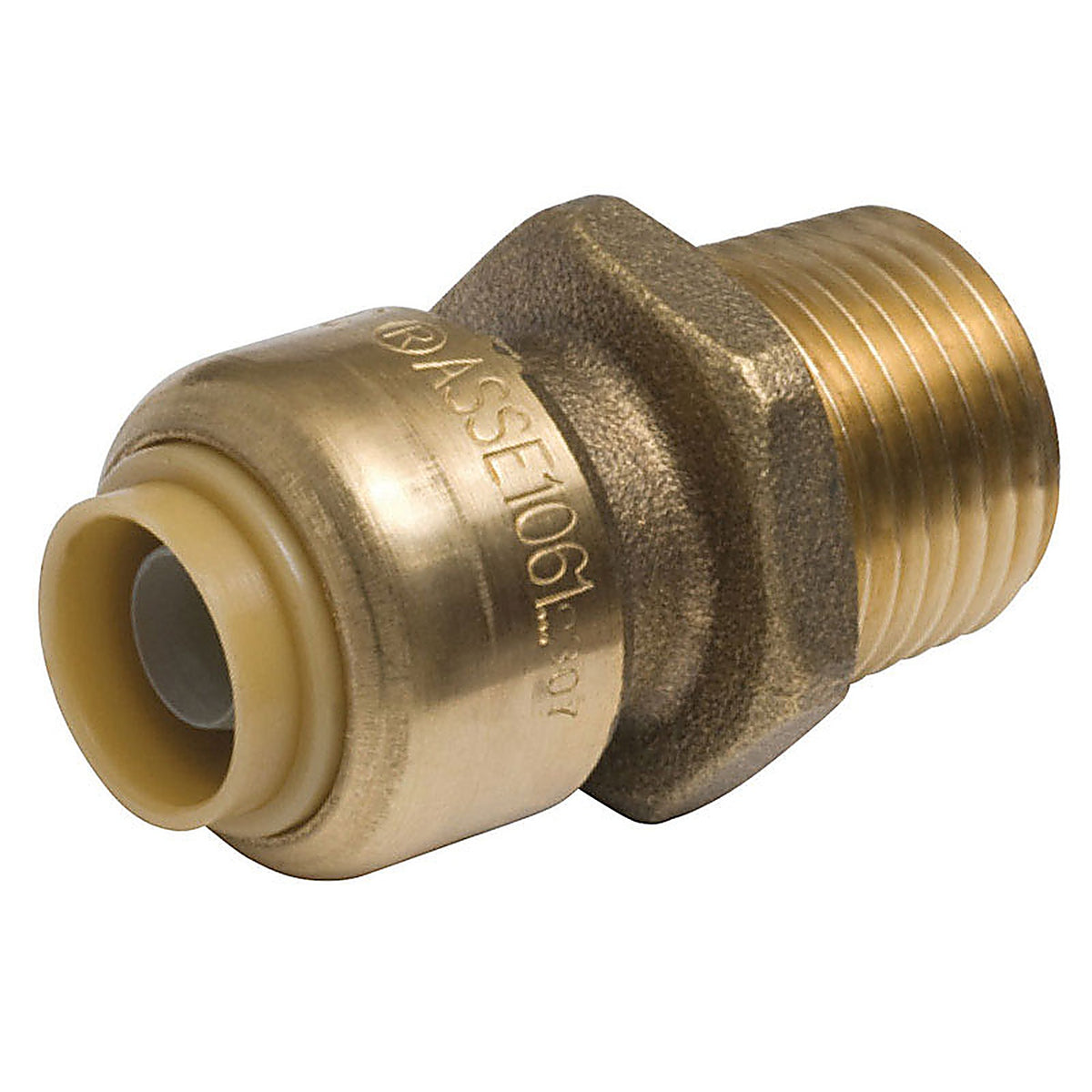 SharkBite - U118LFA - 3/8 in. Push x 1/2 in. Dia. MPT Brass Connector