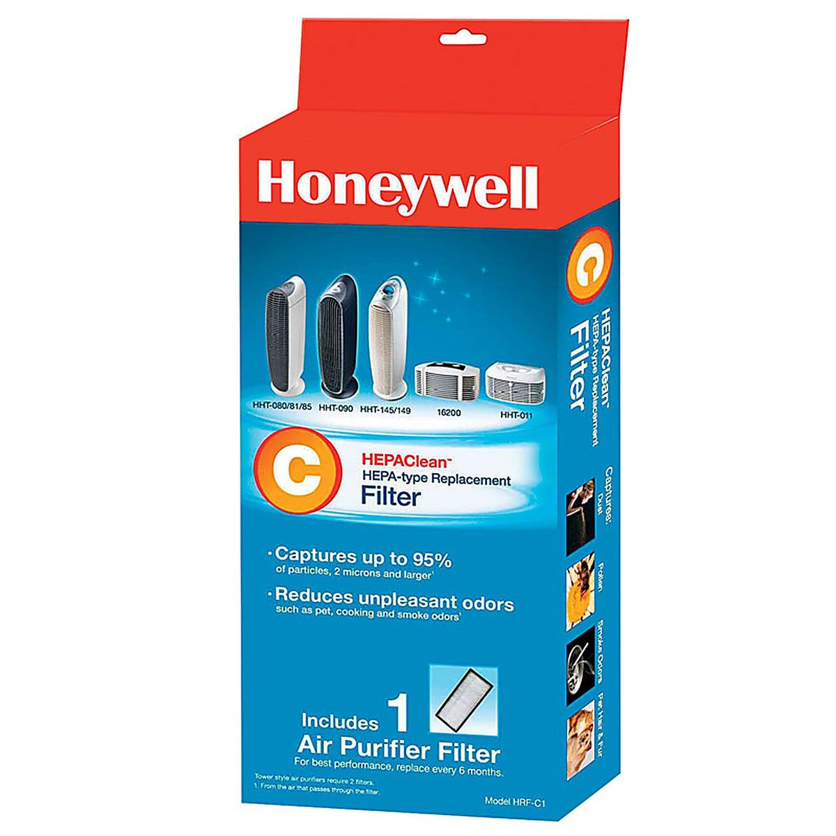 Honeywell - HRF-C1 - HEPAClean 4.9 in. H X 1.6 in. W Round Air Purifier Filter