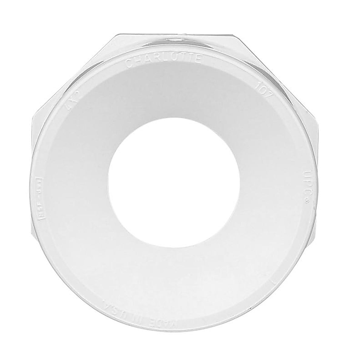 Charlotte Pipe - PVC001071600 - Schedule 40 4 in. Spigot x 2 in. Dia. Hub PVC Flush Bushing