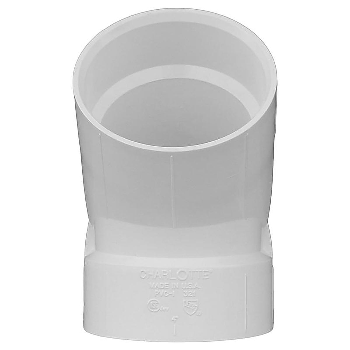 Charlotte Pipe - PVC003211400 - Schedule 40 4 in. Hub x 4 in. Dia. Hub PVC 45 Degree Elbow