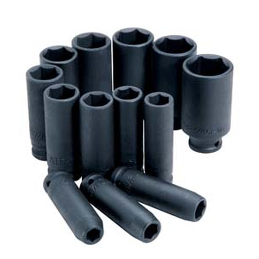 ATD - 4401 - 13 Pc. 1/2IN Drive 6 Point SAE Deep Impact Socket Set