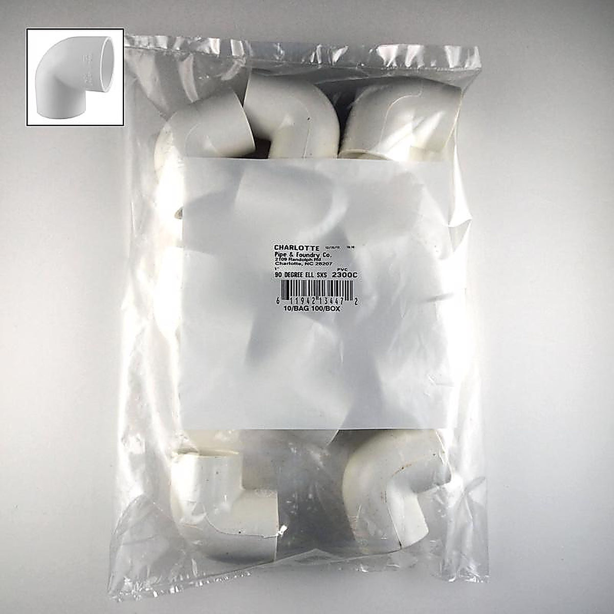 Charlotte Pipe - PVC02300C1000 - Schedule 40 1 in. Slip x 1 in. Dia. Slip PVC Elbow