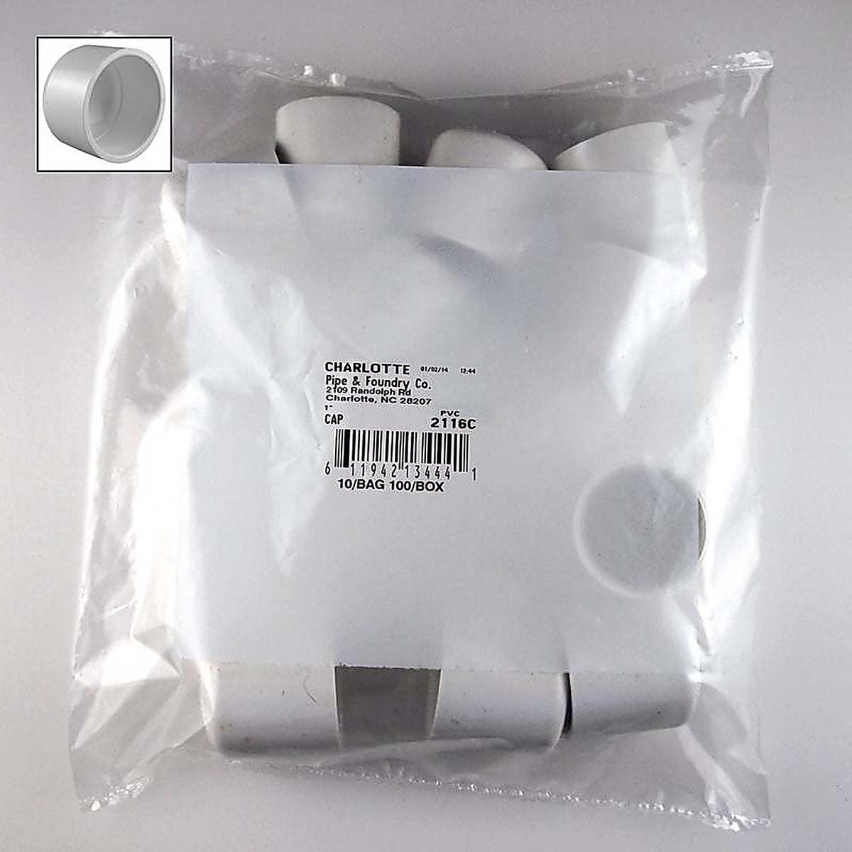 Charlotte Pipe - PVC02116C1000 - Schedule 40 1 in. Slip PVC Cap